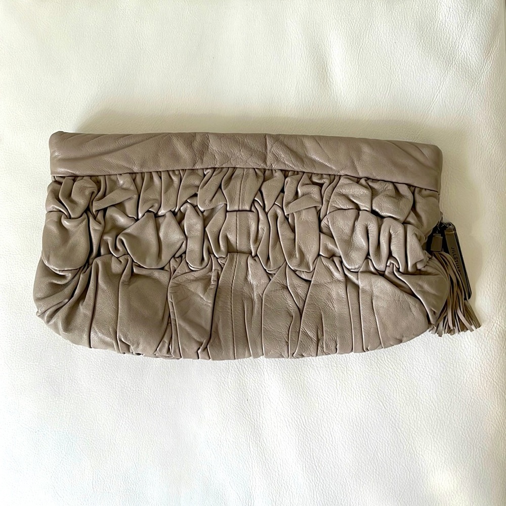 Jill Stuart genuine leather clutch large